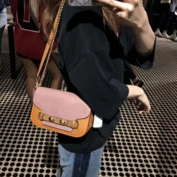 New COACH BLAKE CROSSBODY 20 IN COLORBLOCK Pebble Leather Crossbody~Authentic - Picture 9 of 9